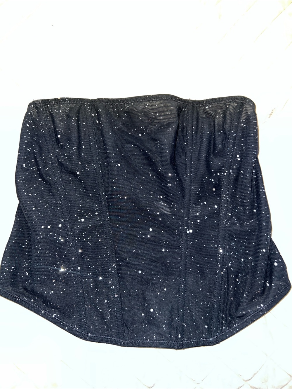Target Black Speckled Strapless Corset Top